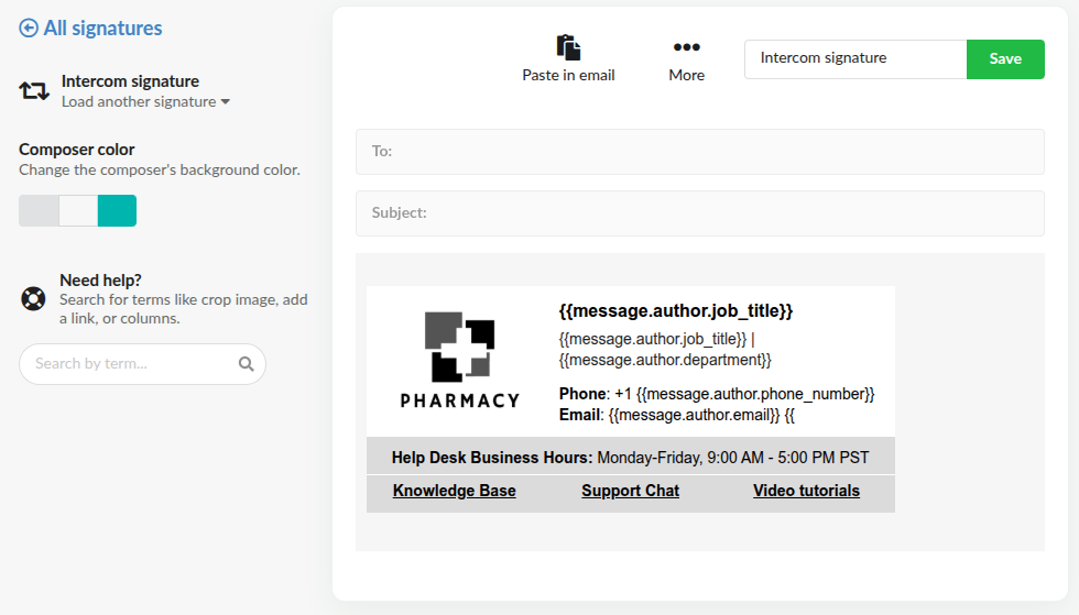 Intercom-E-Mail-Signatur