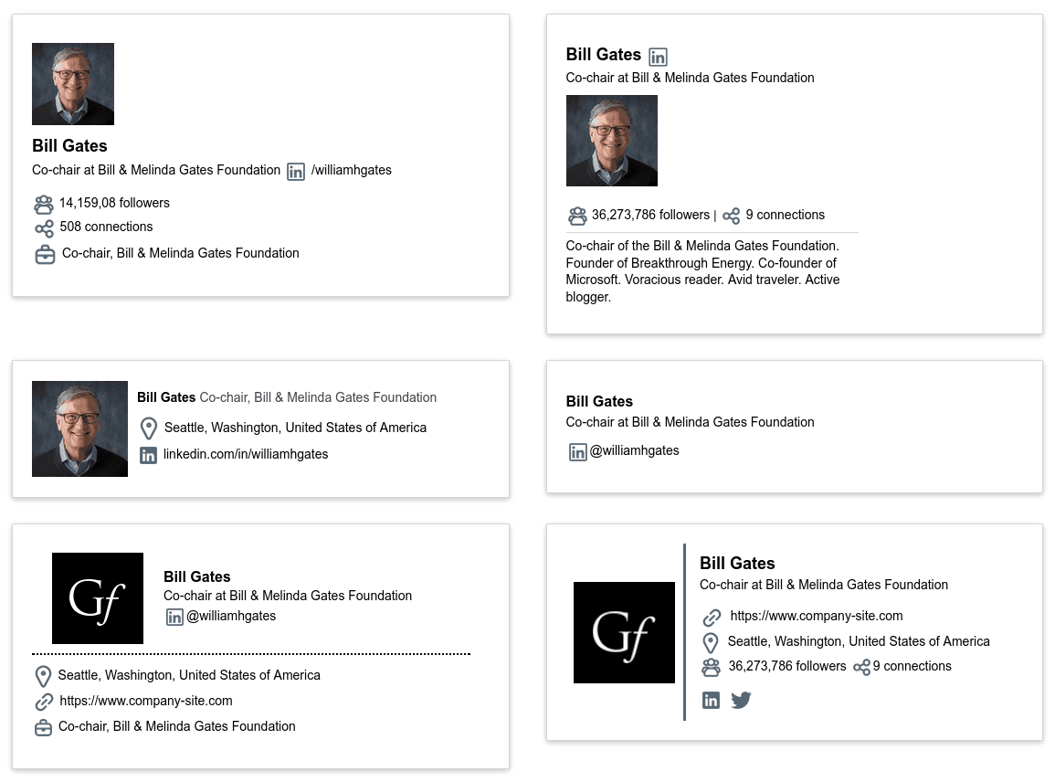 LinkedIn-based templates