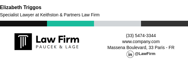 HTML email signature for a lawyer
