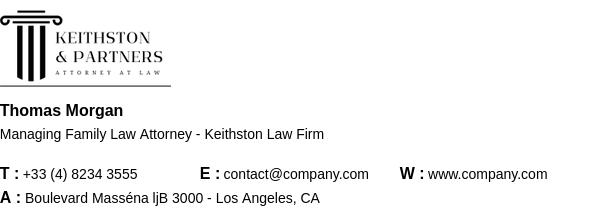 Email signature for a law firm
