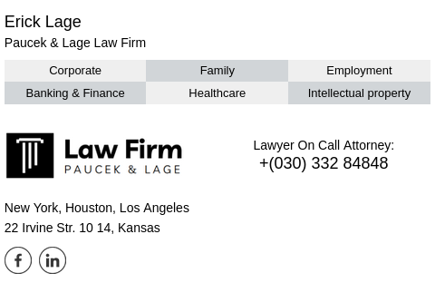 Professional email signature example for lawyers