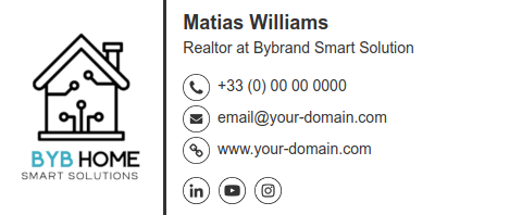 Exemplo de assinatura de e-mail com logotipo.