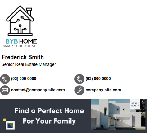Example of email signature banner.