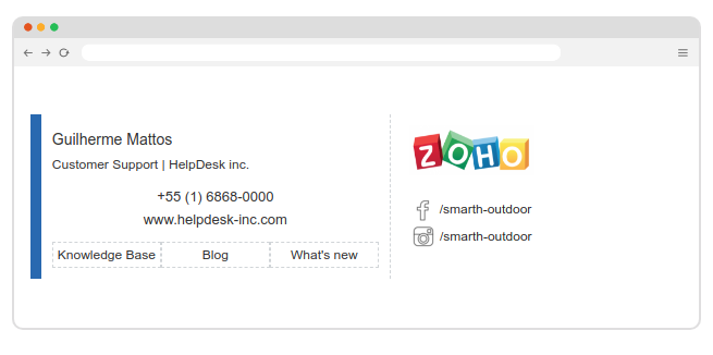 Zoho Desk email signature updated