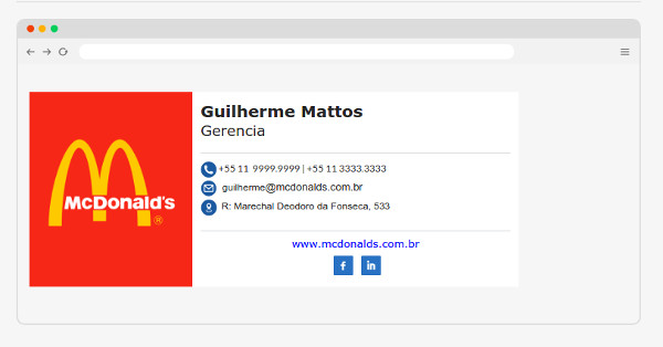 McDonalds email signature