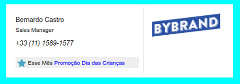 Assinatura de e-mail com link de promoção