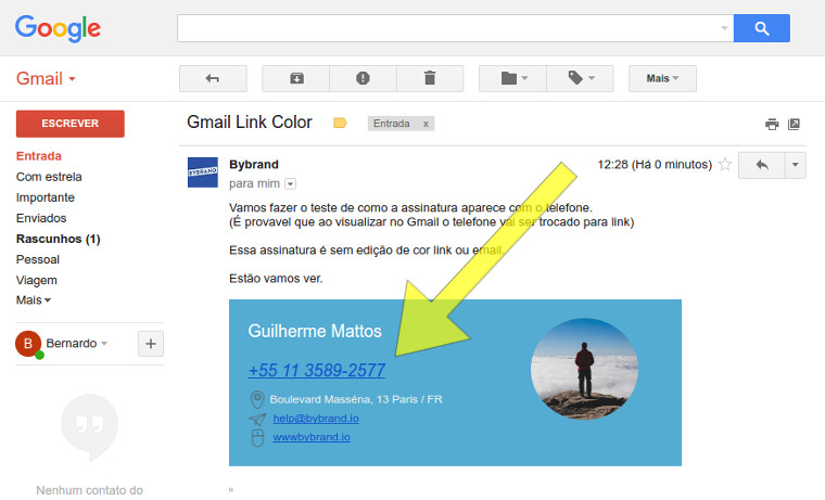 Gmail alterando os campos