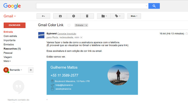 Assinatura de e-mail correta