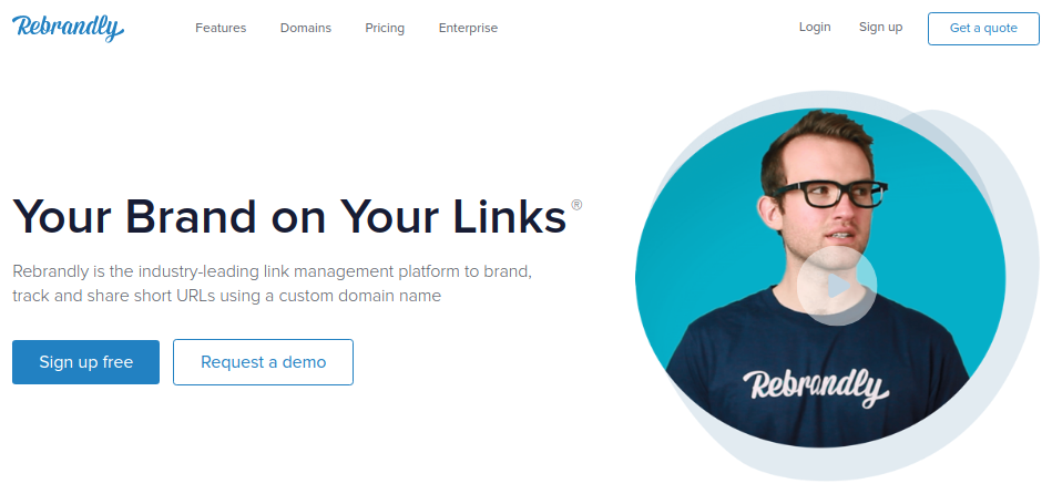 Rebrandly home page