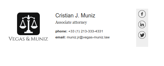 Email signature with social icons