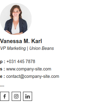 Clickable email signature