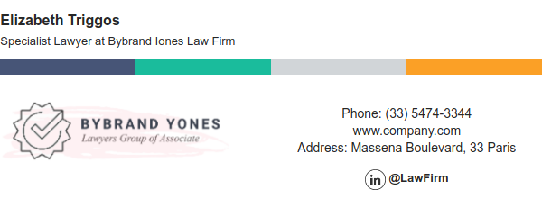 Email signature template for a lawyer with LinkedIn.