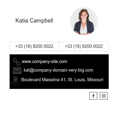 Email signature example Katia improved