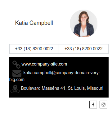 Email signature example Katia