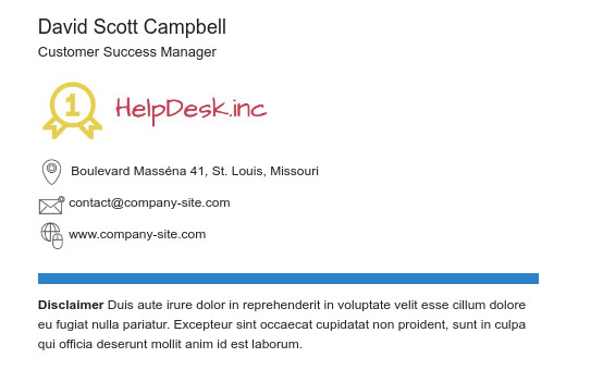 Email signature disclaimer example two