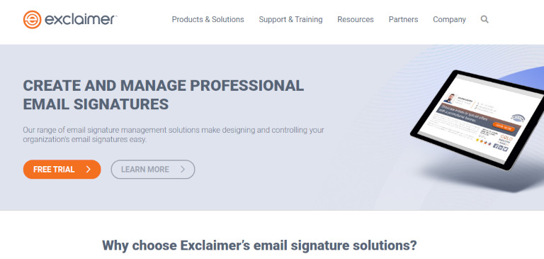 Exclaimer website