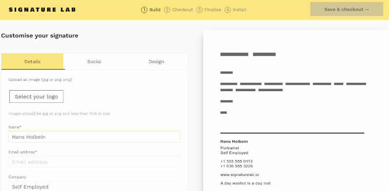 SignatureLab site