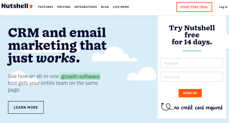 Nutshell CRM website