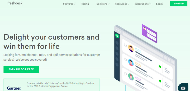 Freshdesk homepage
