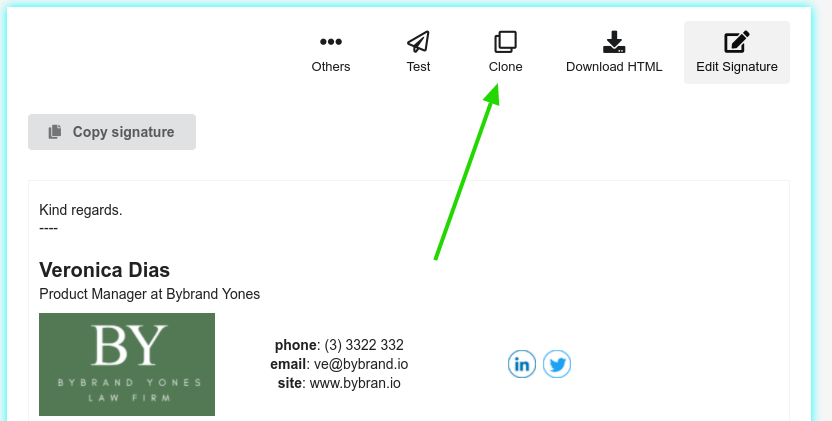 Clone email signature
