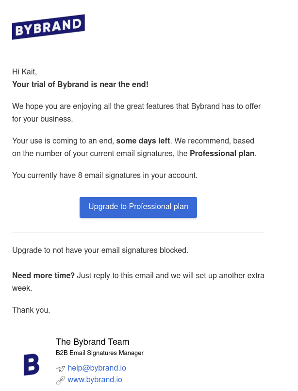 Bybrand Free Trial with minimalist email signature