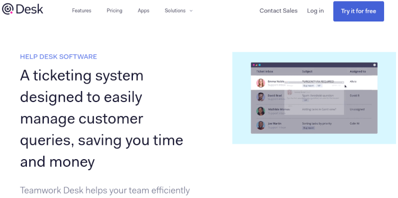 Teamwork Desk Homepage