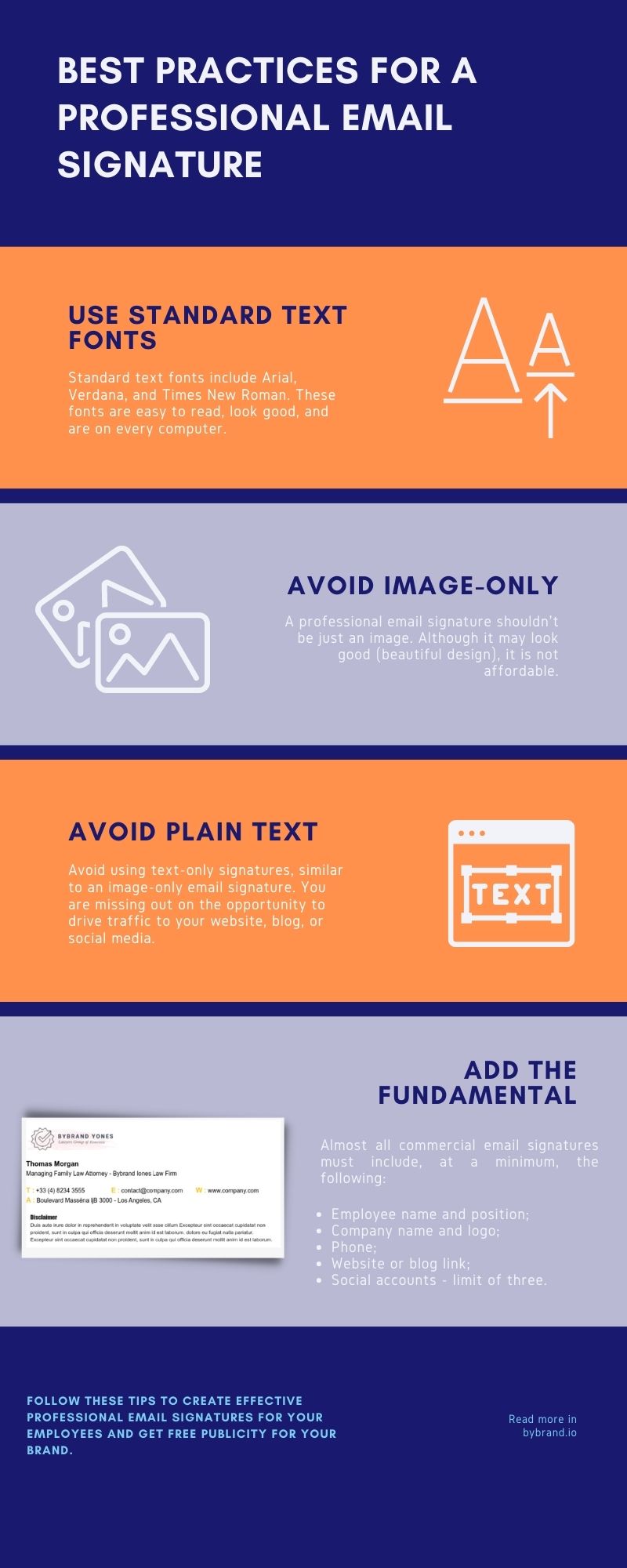 Infographic the best practices for a frofessional email signature