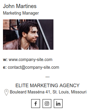 CEO email signature with face photo
