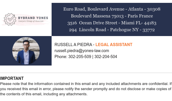 Lawyer email signature with 600px