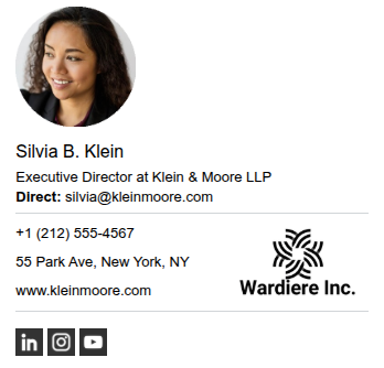 Responsive email signature for a CEO.