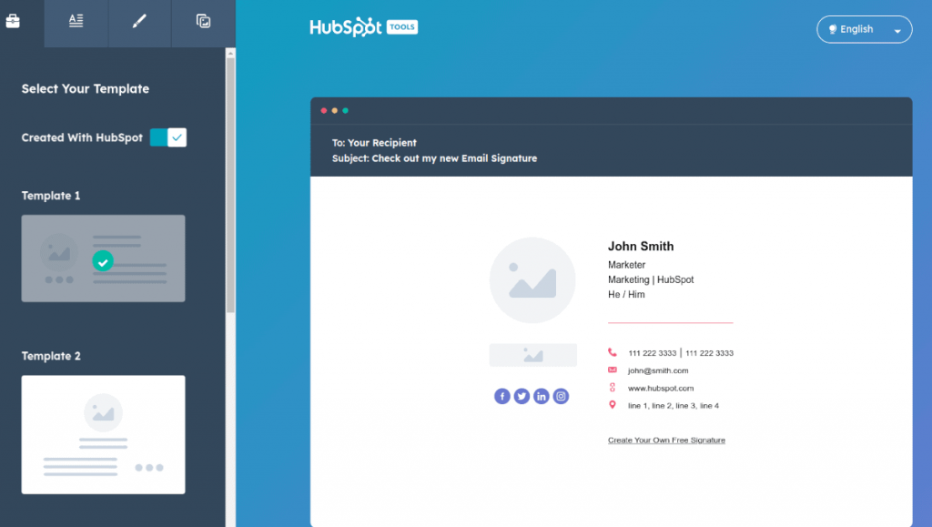 HubSpot email signature generator