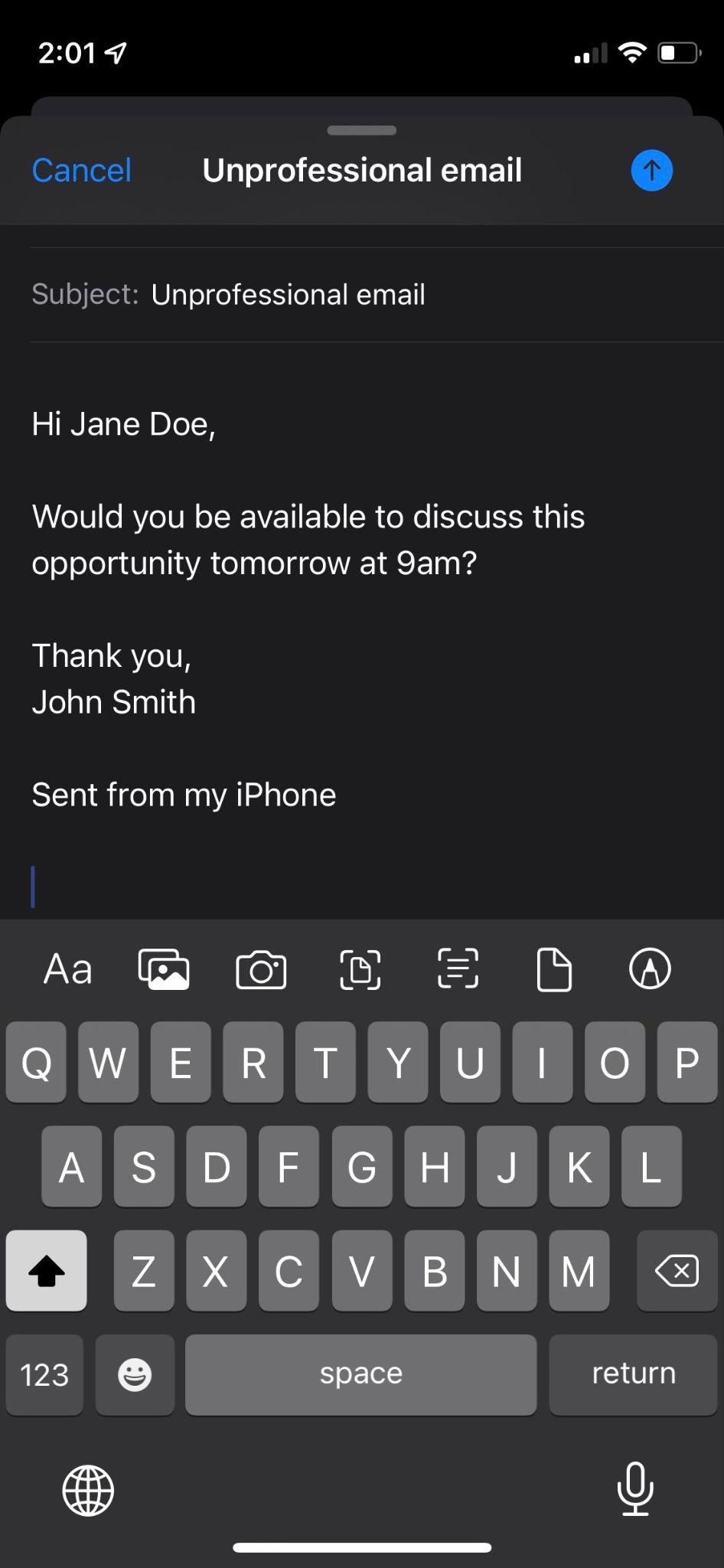 how to remove iphone email signature