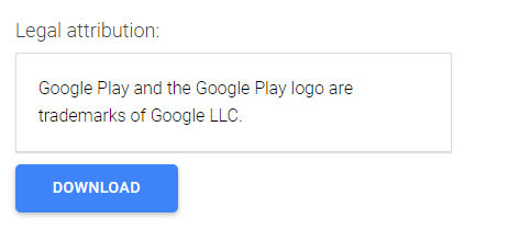 Exemplo de download do emblema do Google Play.