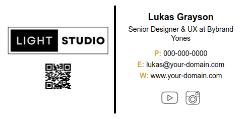Email signature example with QR-Code and logo