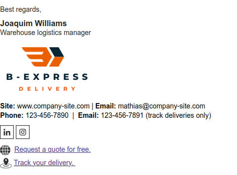 Signature d'e-mail avec logo.
