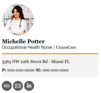 Nurse email signature idea with profile photo.