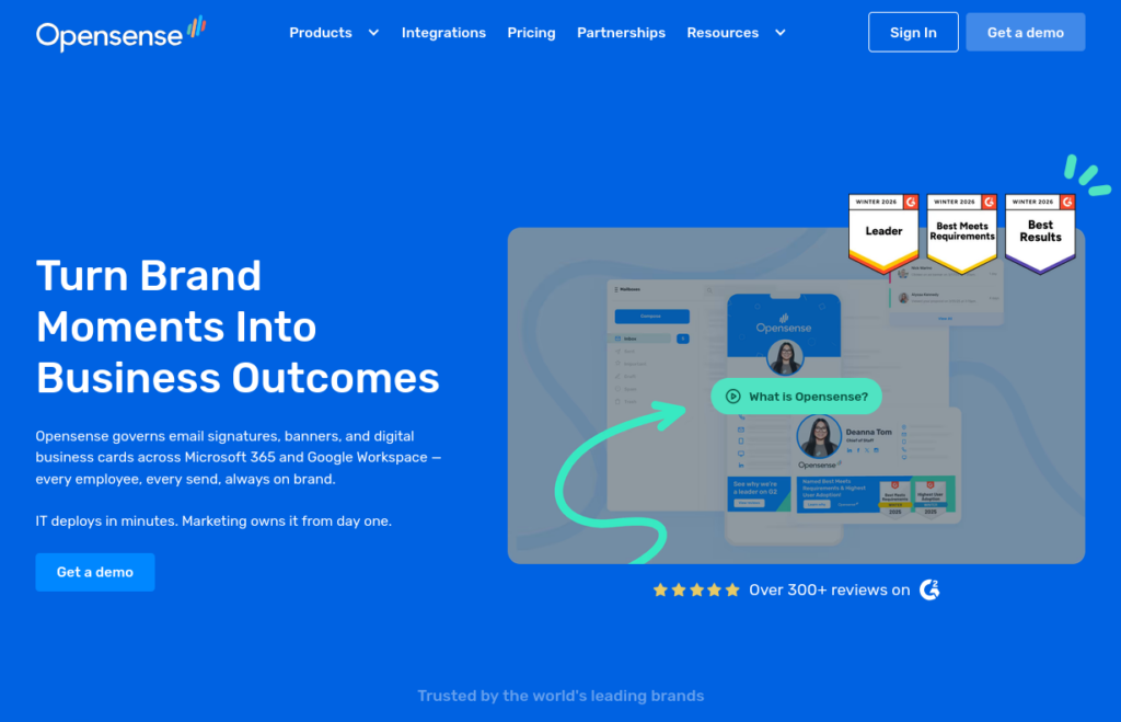 Opensense homepage.