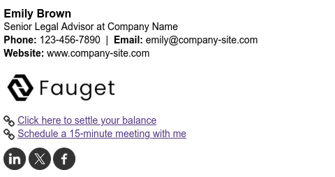 Email signature template for a lawyer