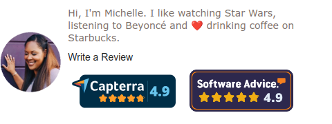 Email signature with a Capterra review badge.