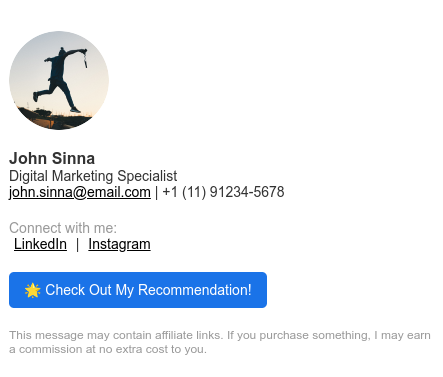 Assinatura de e-mail profissional.