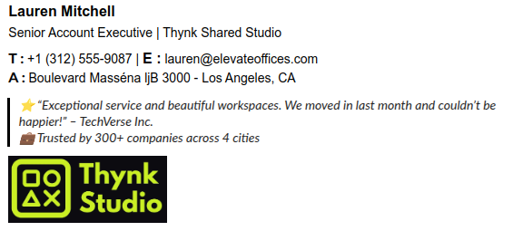 Email signature idea for social proof.