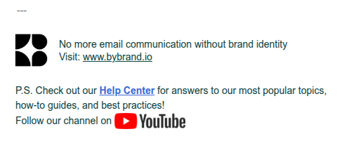 Exemplo real de assinatura de e-mail da Bybrand.