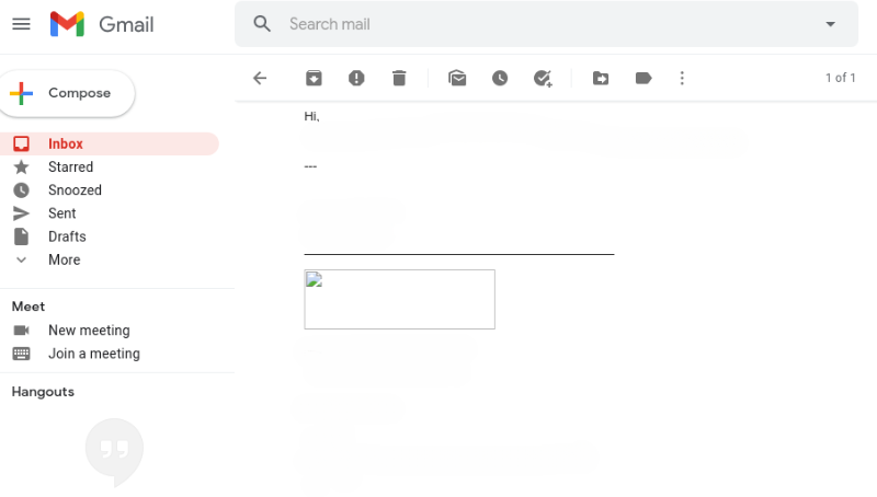 Image-only signature in Gmail.