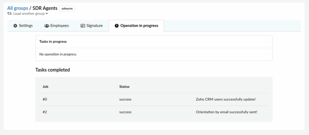 Clear the list of operations in progress.