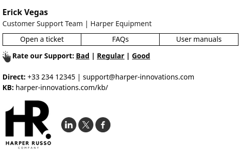 Model designed with customer support teams in mind.