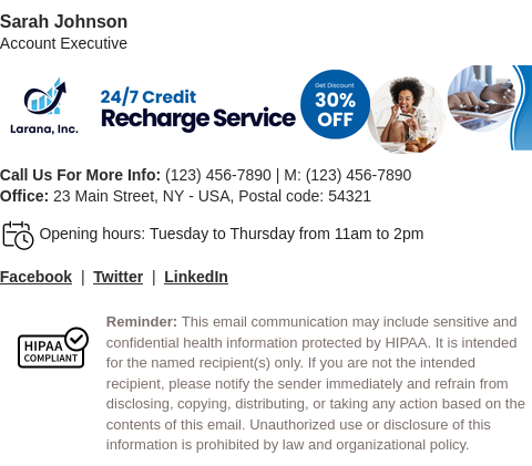 An example for financial services or healthcare companies.