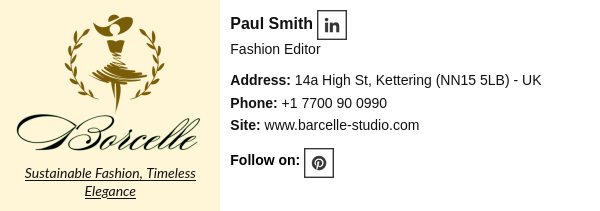 Signature with 600px width and strong visual appeal to the brand.