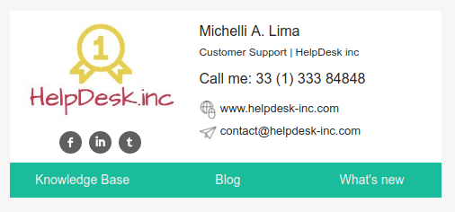 Help Desk email signature