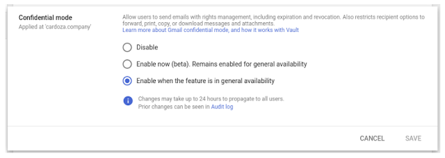 Gmail modo confidecial