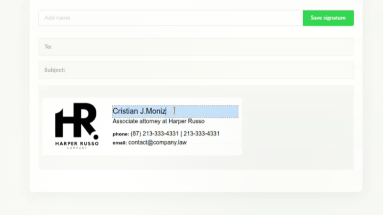 Ativando o editor de assinatura